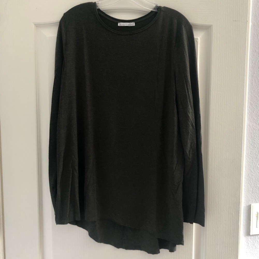 Zara Olive Green Long Sleeve Long Shirt